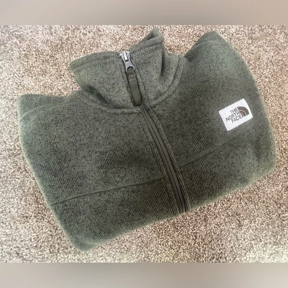 North Face Sweatshirt Mens Small Green Design 1/2 Zip Fleece Line E4 - Picture 8 of 8